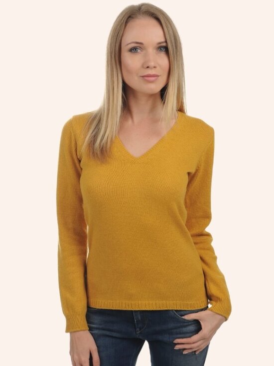 J. Crew Sweaters - J. Crew Mustard Yellow V-Neck Cotton Sweater - Size Small